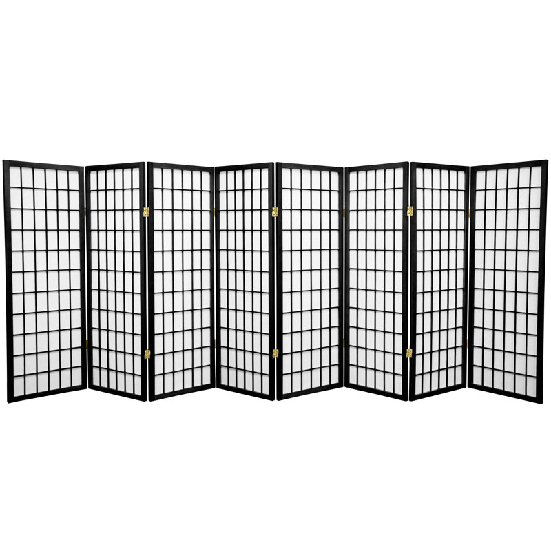 Paravent haut pliable 58,75 "Alex, Noir, 8 panneaux