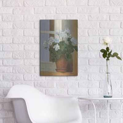 «Creancey Geraniums 2 Light» par Shirley Novak, art mural en métal