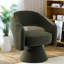 Fauteuil d'appoint moderne pivotant en tonneau avec rembourrage épais et revêtement en velours côtelé