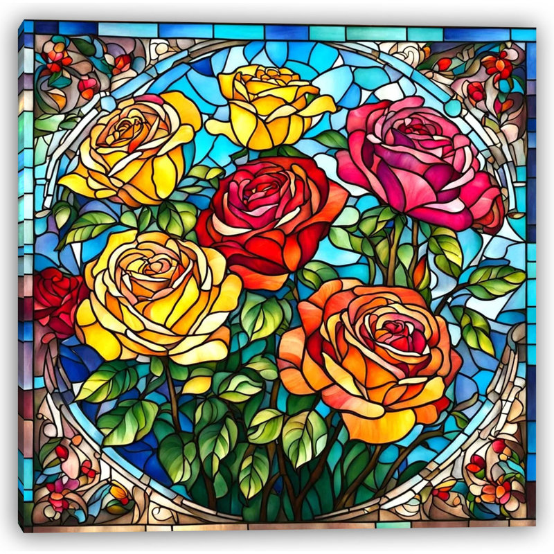 «Rose Garden», art mural sur toile tendue, H 12 po x l 12 po
