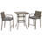 Bar Set Wicker 3-Pieces Rattan With Wood Grain Top Table And 2 Bar Stools For Outdoor, Patio Poolside Garden Grey-249184436