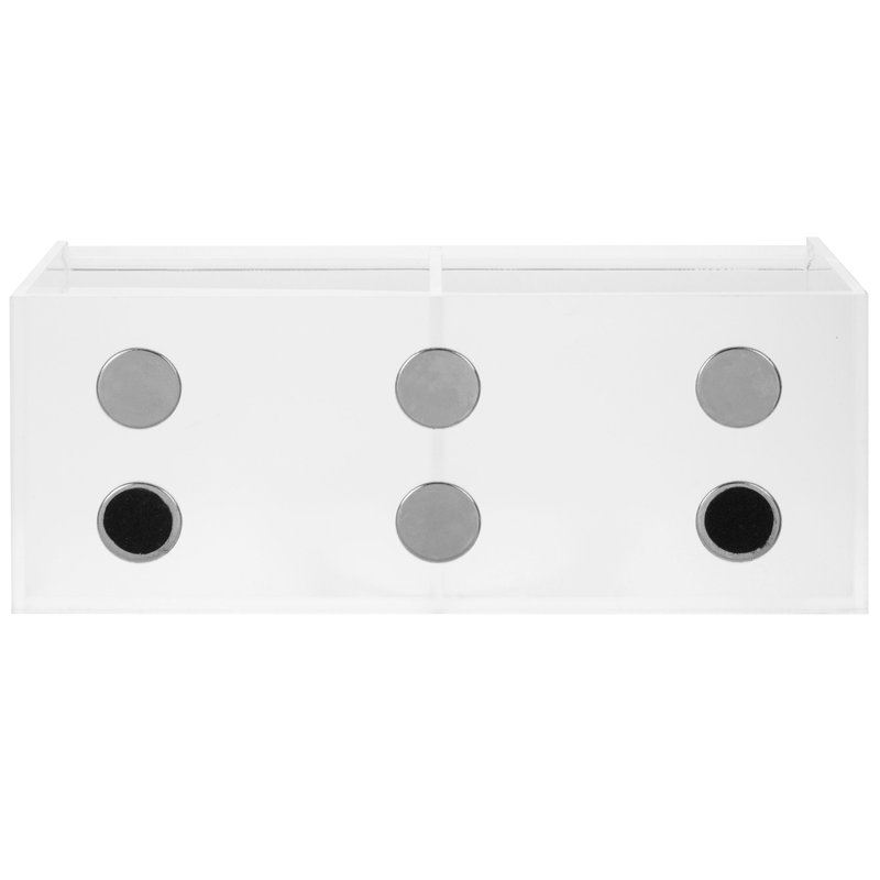 Acrylic Plastic 2-Slot Acrylic Magnetic Office Pen Holder