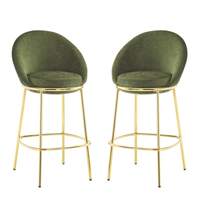 Tabourets de bar rembourrés modernes Glam de 30 po Bobi