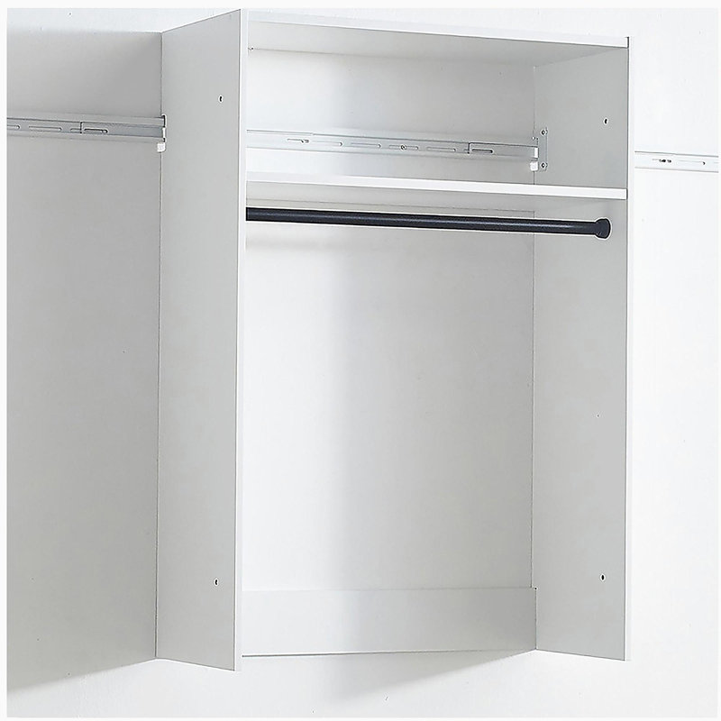 Devi White Wall Mounted Wood Closet System, White