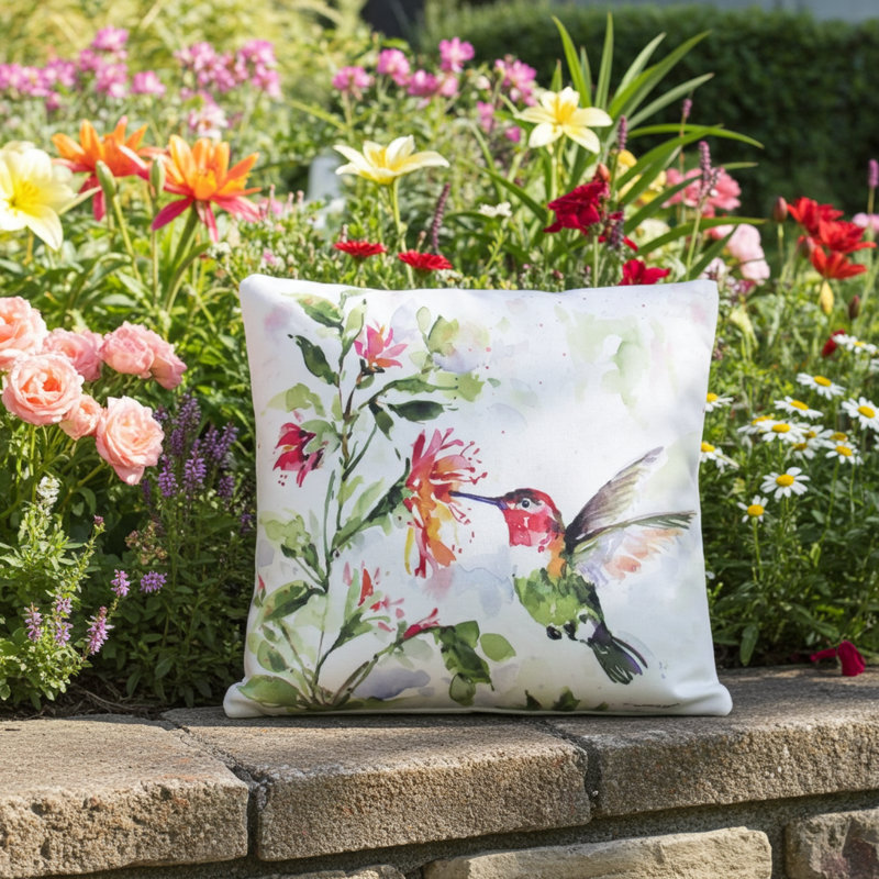 Hummer avec plante suspendue 2 - Coussin décoratif
