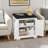 Farmhouse Square Nightstand With Storage Cabinet End Table With Charging Station