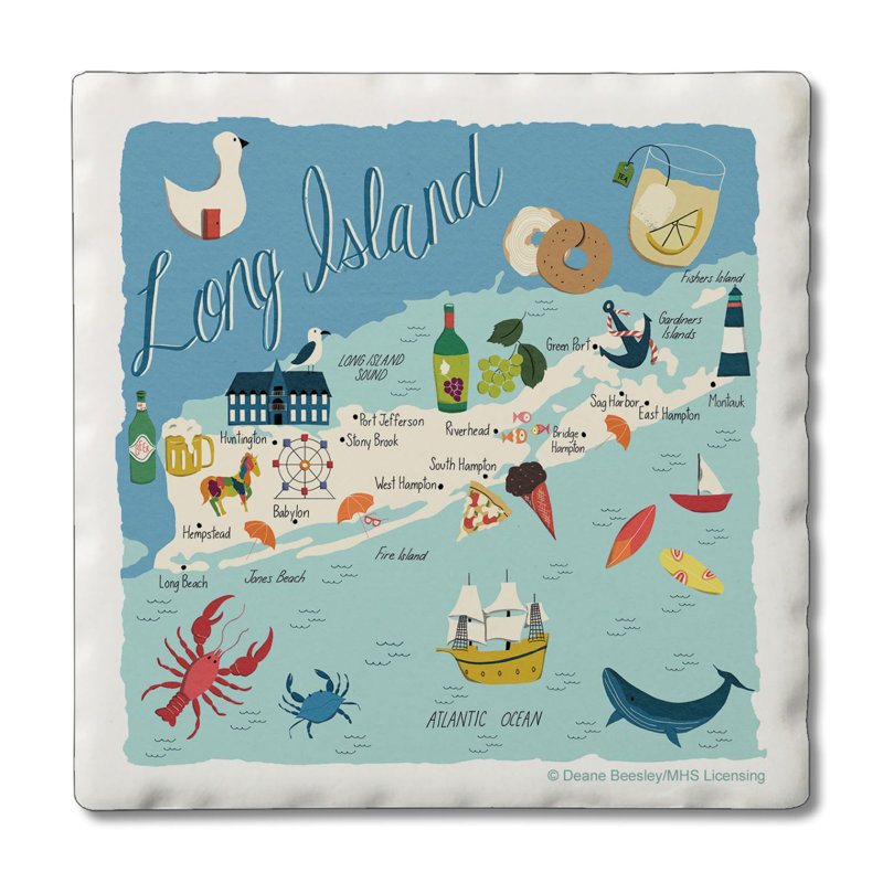 Long Island 4 Piece Tumbled Tile Coaster Set