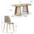 4- Person Dining Table Sets With Extendabe Oval Table & 4 Upholstered Dining Chairs-2009704037