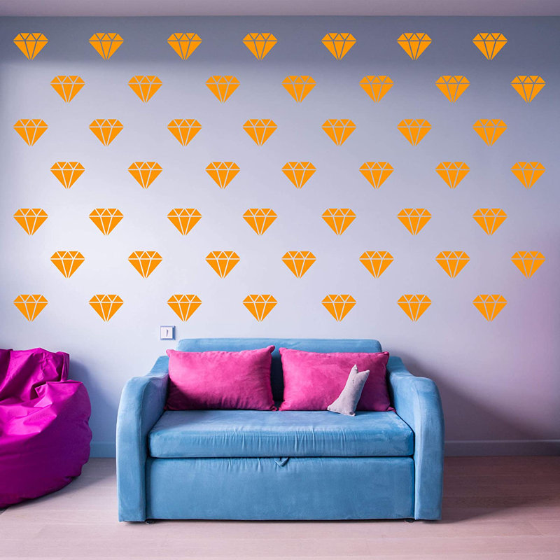 Décalcomanie murale Diamond, Orange