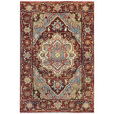 Elegant Wool Oriental Area Rug in Rust