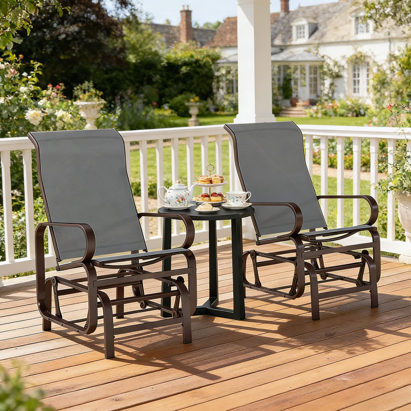 Ensemble de 2 chaises berçantes d'extérieur Cozy, Gris
