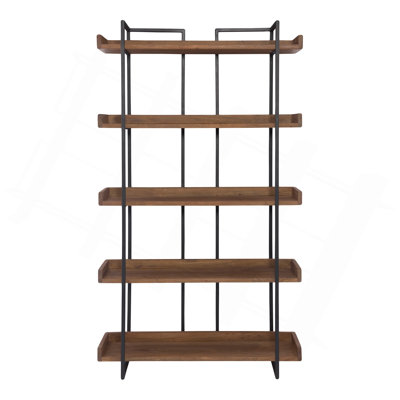 Bookshelf, Wooden, Iron Frame, Light Brown