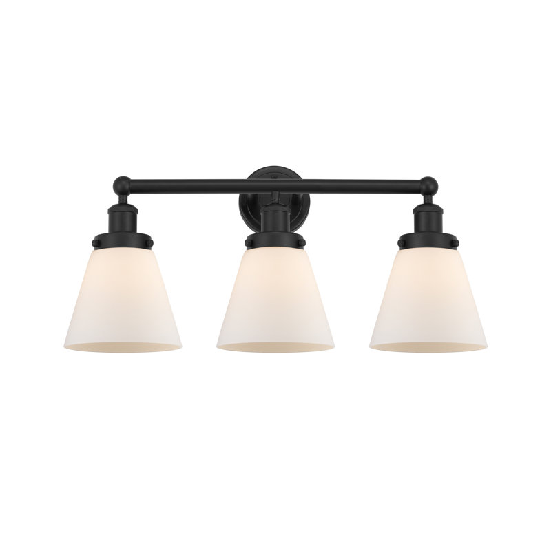 Éclairage de meuble-lavabo à 3 lumières à intensité variable Annamary, Noir mat, Blanc mat