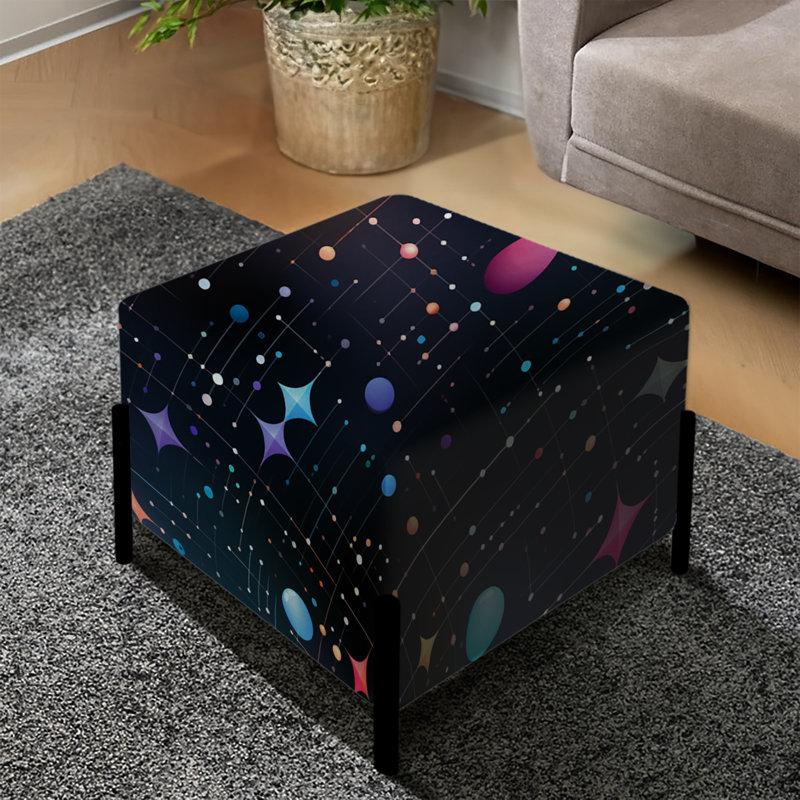 Cosmic Geometry - Abstract Square Ottoman