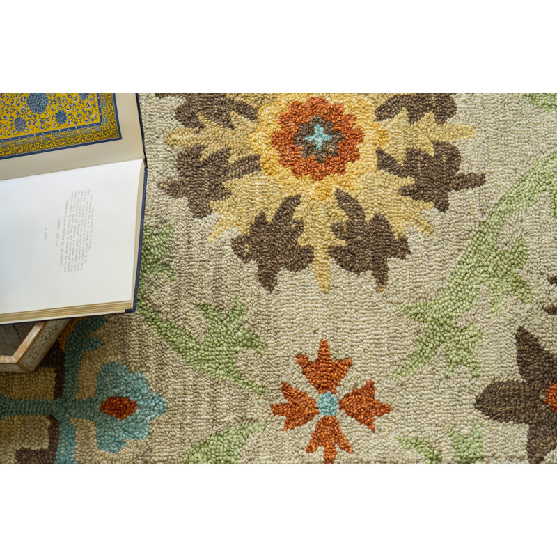 Savannah Hand Tufted New Zealand Wool Beige/Multi Area Rug, 10'X14'
