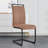 Modern Faux Leather Upholstered Dining Chairs Set of 2 with Chrome Base and Handles-2116302480