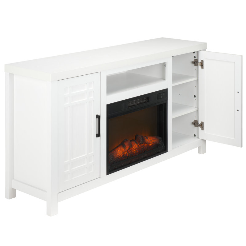 Rebecca 2 Door Wood TV Stand, White