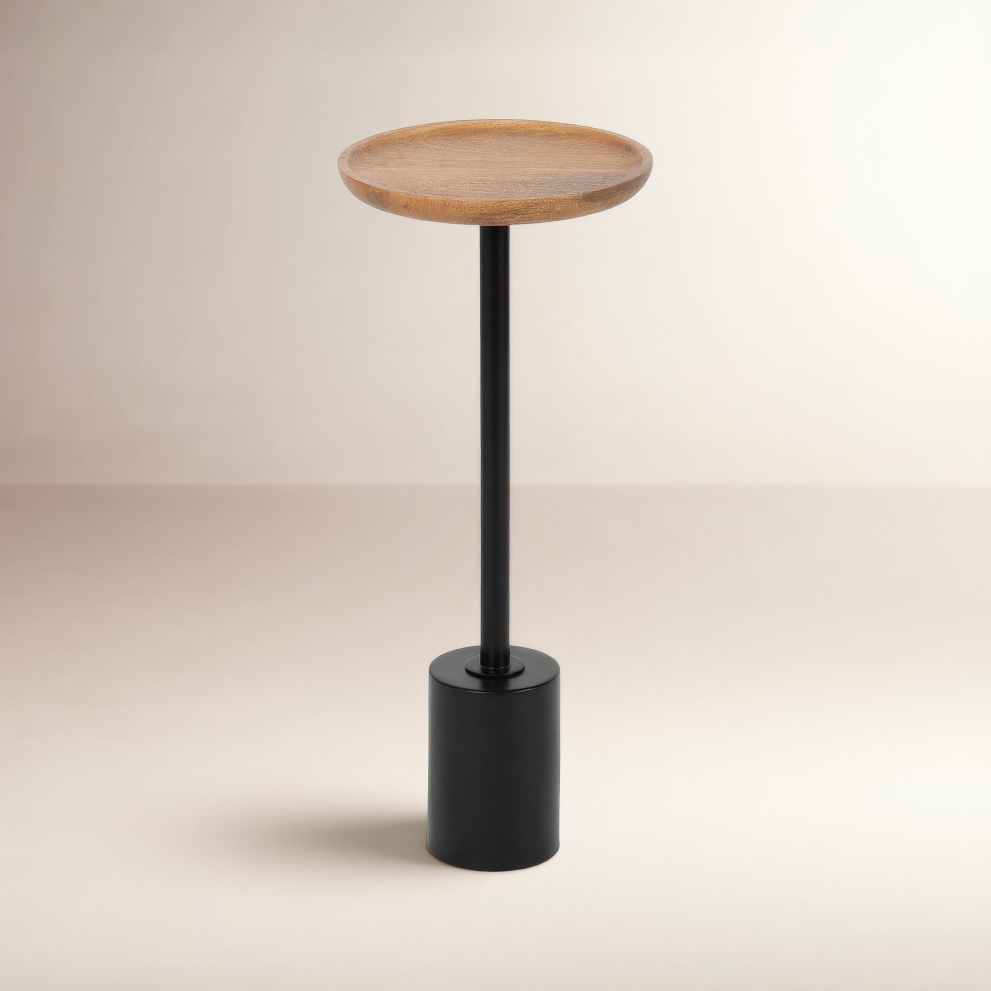 Armengol Solid Wood End Table, Black, Brown