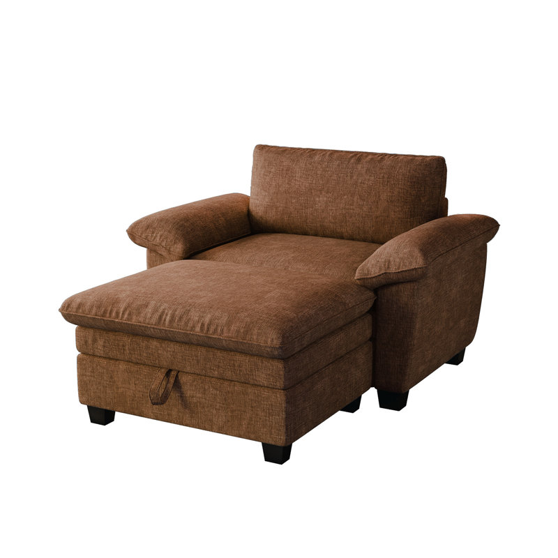 Canapé rembourré de 51 po de largeur, Chenille brun