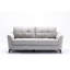 Salon en velours gris avec fauteuil confortable, coussin, siège à ressorts ensachés