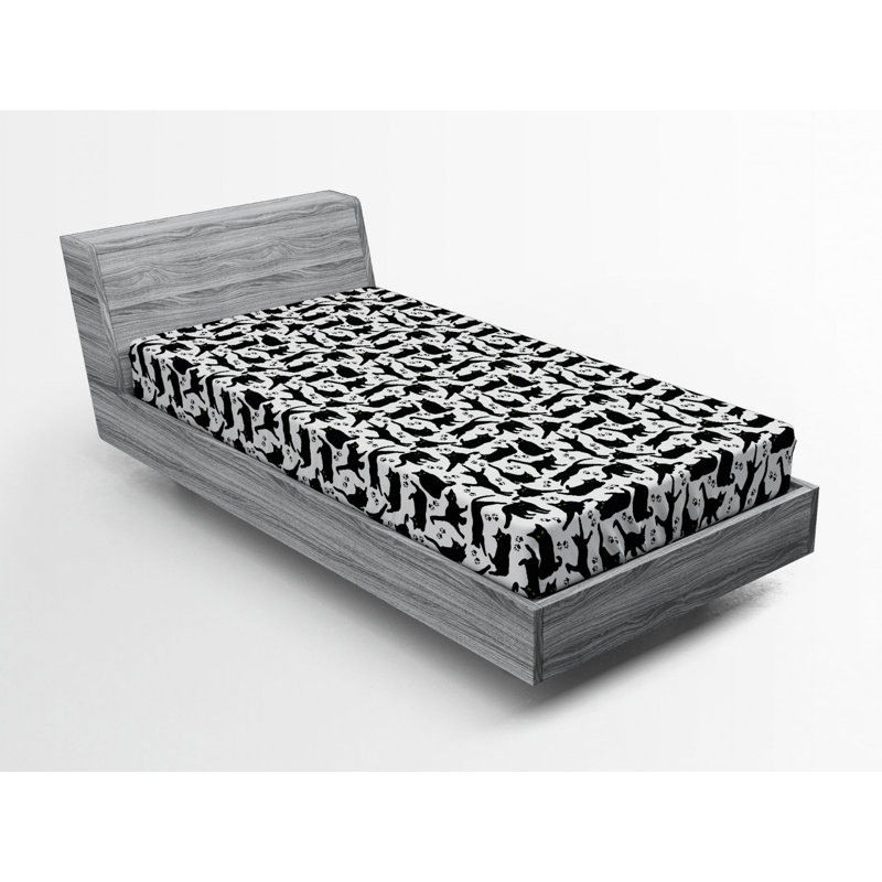Microfiber Fitted Sheet, Twin Fitted Sheet, Gray Paisley