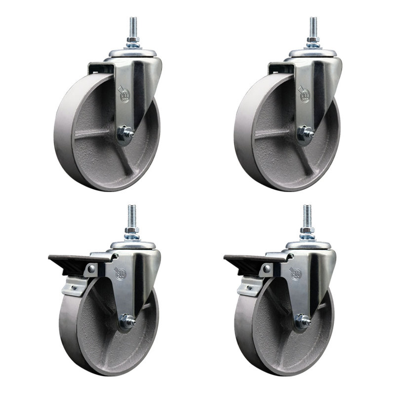 Roulettes à tige filetée - Roue de 5 po et tige de 12 mm