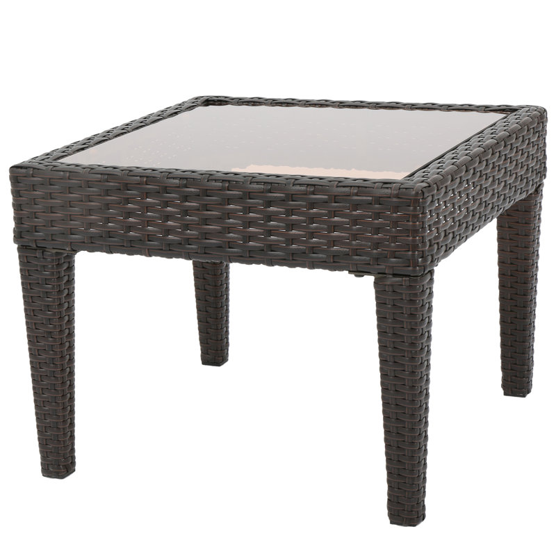 Outdoor Accent Table With - To Weather 20''l X 20''w 15.62''h For Spaces And 20 In. 15.3 In, Brown