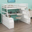 Lit mezzanine avec tiroirs, tablettes et bureau-75856160-88010932