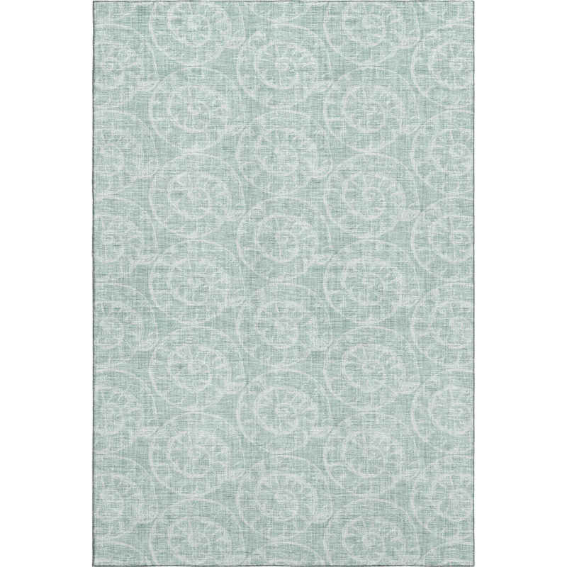 Premium Machine Washable Mayfield AMF190 Animal Print Rug, 3' x 5', Green