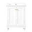 Meuble-lavabo moderne de 24 po de conception simple et élégante avec rangement à fermeture en douceur, tablette réglable, meuble-lavabo avec lavabo en céramique-830562576