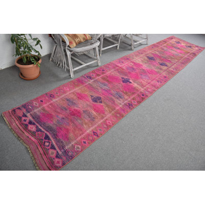 Tapis de couloir antique rose Herki en rose pour la décoration intérieure, idéal pour le couloir - 9977