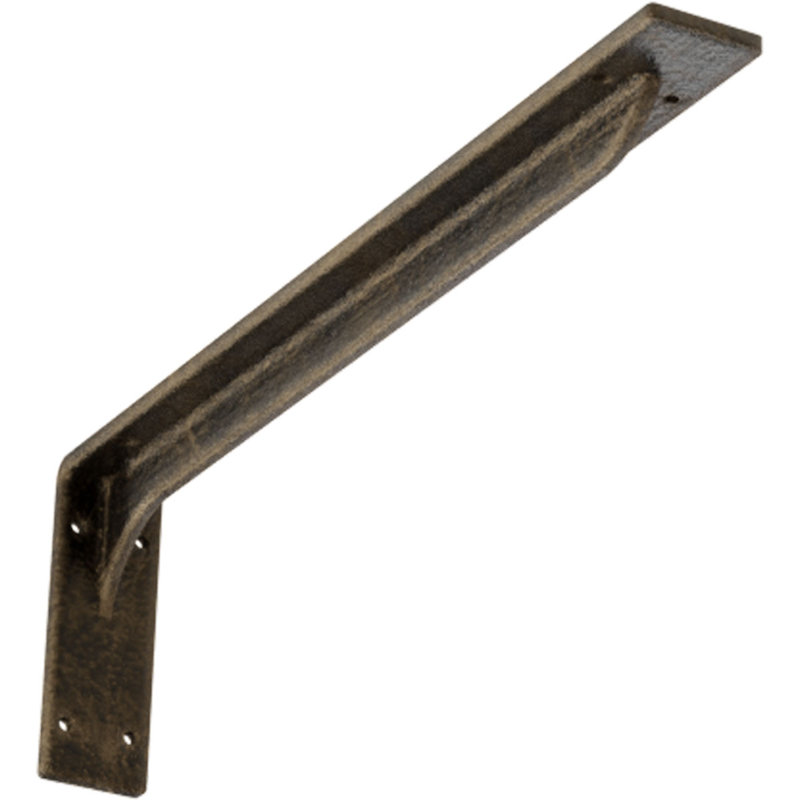 2"W x 20"D x 6 1/2"H Embrey Steel Bracket, Antiqued Pale Gold, Antiqued Pale Gold, 6.5" H x 2" W x 20" D