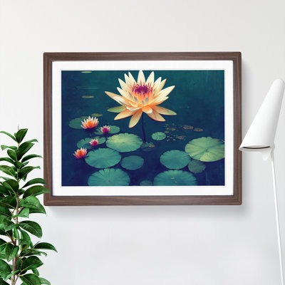 Bright Water Lily Flowers - Single Picture Frame Painting