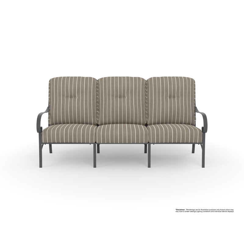 Pasadera Outdoor 3 - Seat Patio Sofa, Sensory Granite, Graphite