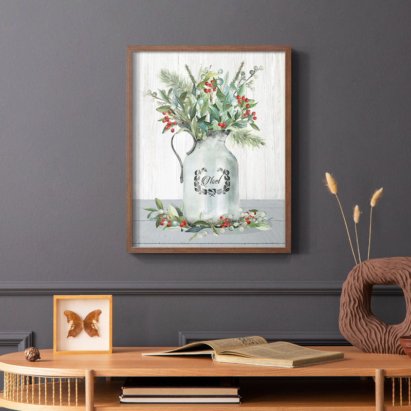 Farmhouse Christmas Noel, reproduction encadrée - bois massif, Brun, H 10 po x l 8 po