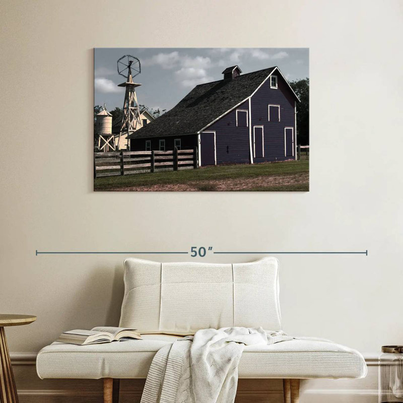 Lilie Blue Barn, 26" H x 39" W