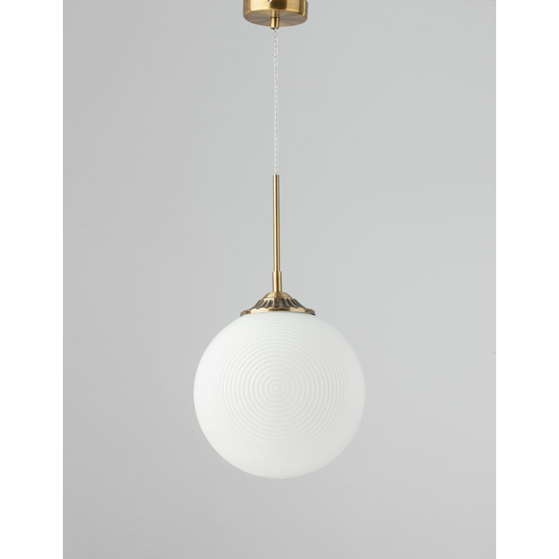 1 - Light Sphere Pendant, White, Gold