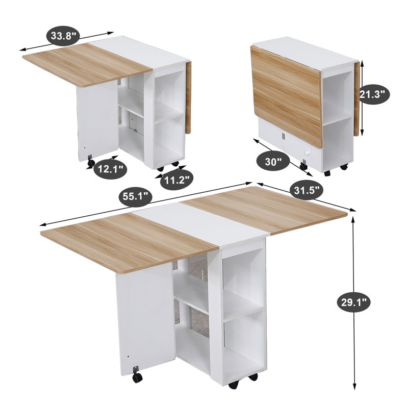 Sled Dining Set, Wood/White