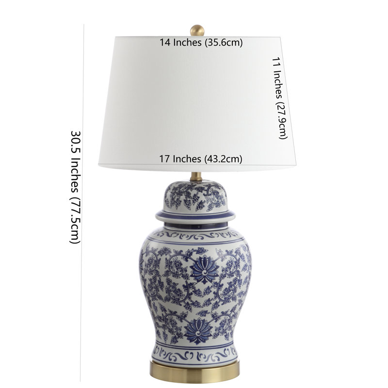 Ensemble de lampes de table bleues et blanches 31 po Mccrady