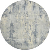 Abstract Area Rug in Gray/Beige/Silver