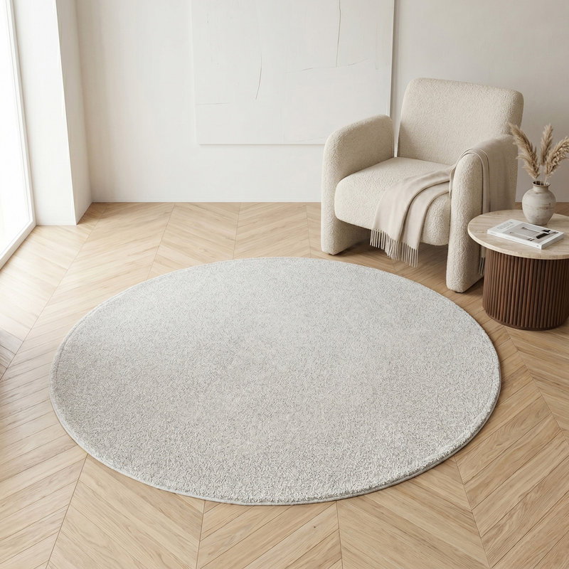 Tapis rond 4 pi pour fauteuil de massage Nouhaus, gris, Round 4'