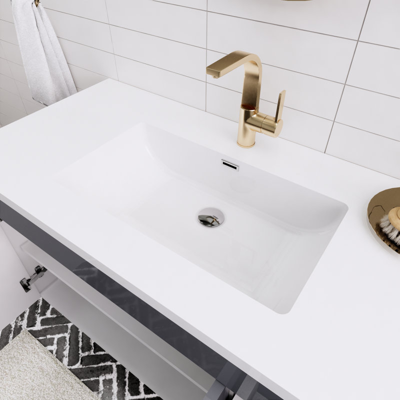 Ensemble de meuble-lavabo simple 42 po Thurnell, Gris brillant