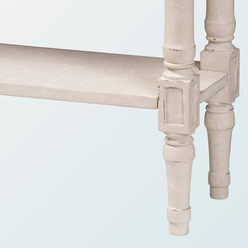Console 1 tiroir Drewery au fini blanc délavé, H 31,22 po x l 31,21 po x P 9,61 po