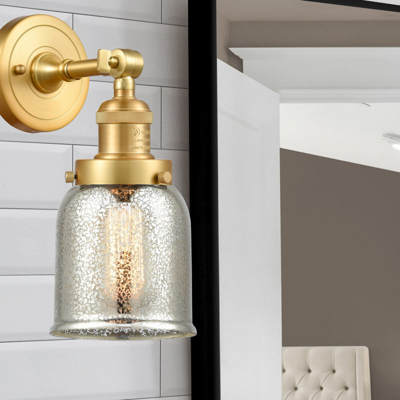 Applique murale 1 lumière 8 po Bell, Argent mercuré, Or satiné, Ampoule non incluse