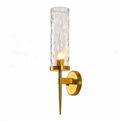 Ensemble de 2 lumières de salle de bain modernes à abat-jour en verre Ripple