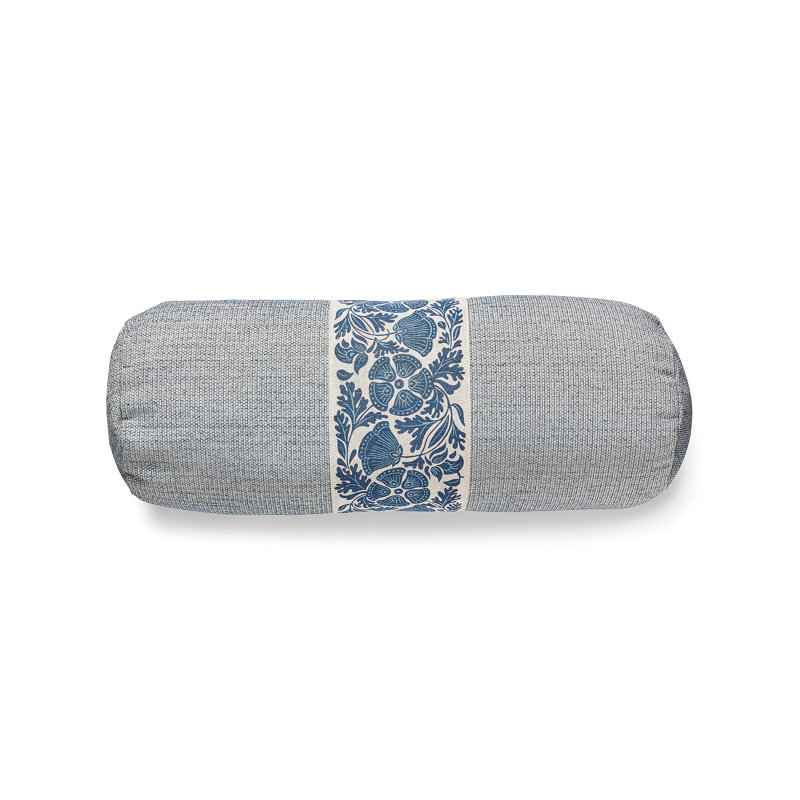 Folklore Bolster Pillow Cover & Insert, Mineral/Bluebird