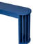 Console de 59 pouces, placage de chêne, bleu marine, pieds en éventail, lignes droites et courbées, décor de vestibule de style couloir, 2 tiroirs pour clés de courrier