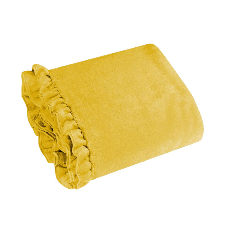 Buckhurst Polyester No Pattern Bedspread, Mustard