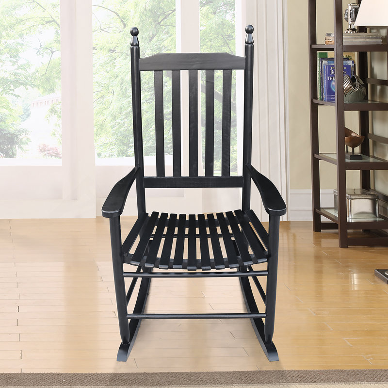 Chaise berçante en bois, Noir