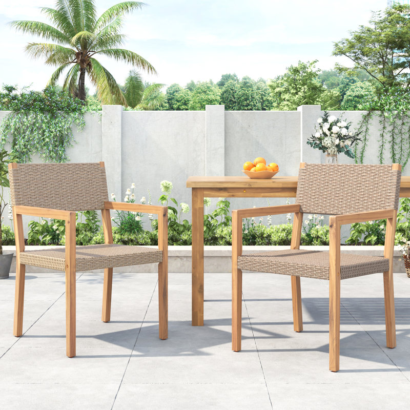 Chaises de salle à manger en osier Hara